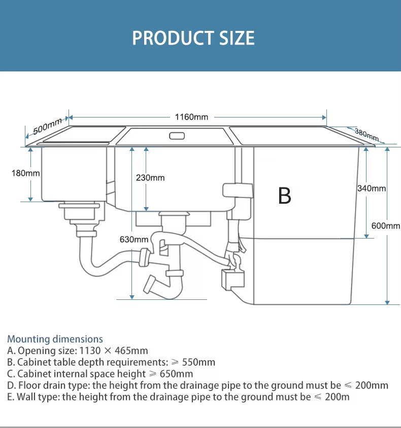 304 stainless steel large size smart kitchen sink with ultrasonic dishwasher system