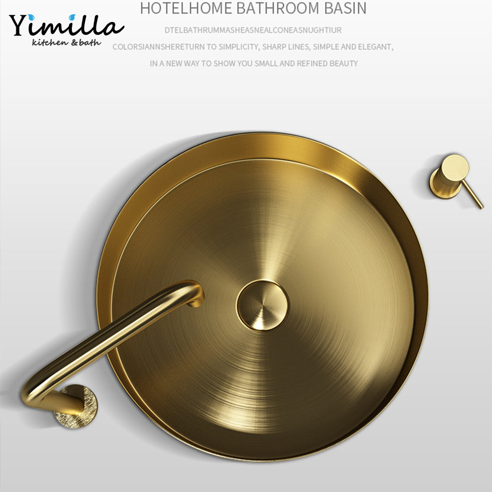 Premium SUS304 Stainless Steel Round Top Mount Bathroom Sink - Modern Luxury Design