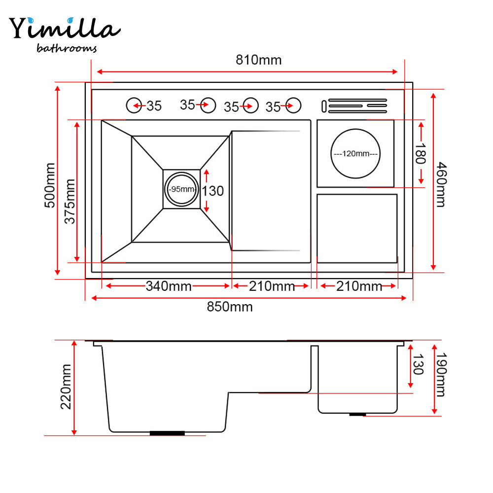 Smart Black Kitchen Sink with Built-in Dishwasher - 304 Stainless Steel