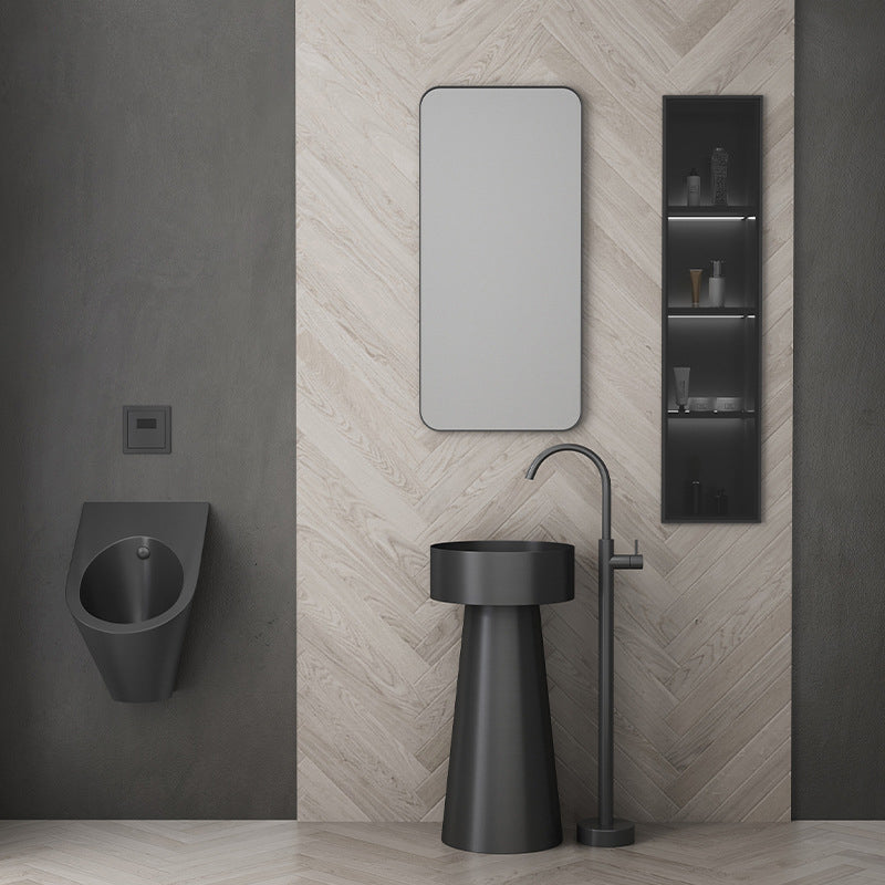 Handcrafted Stainless Steel Pedestal Bathroom Basin - Modern Designer Wash Sink