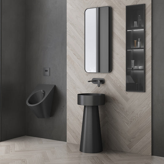 New design bathroom wash sink stainless steel handmade pedestal basin