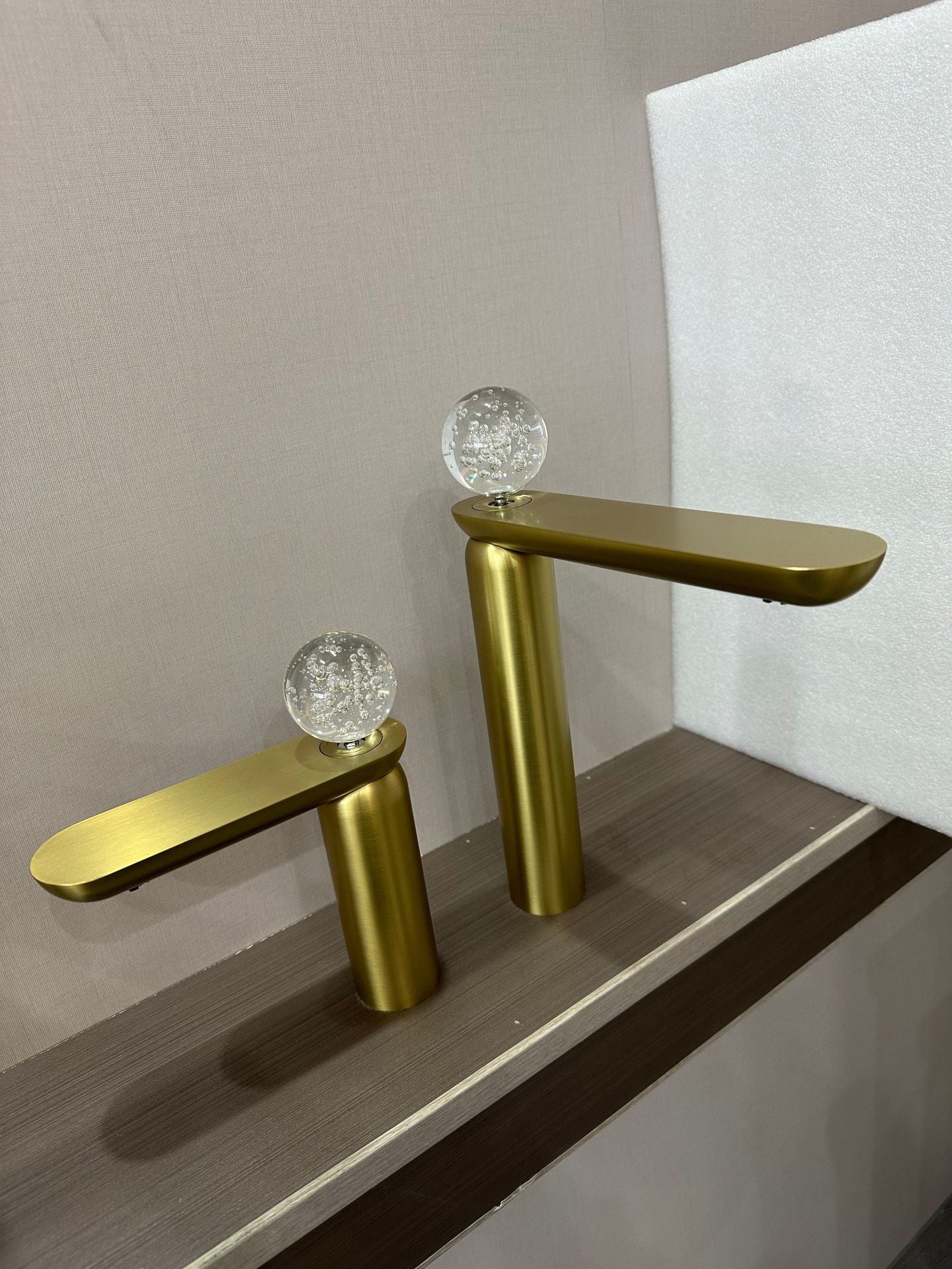 Italian Crystal Basin Faucet - Brushed Rose Gold Single Hole Art Faucet