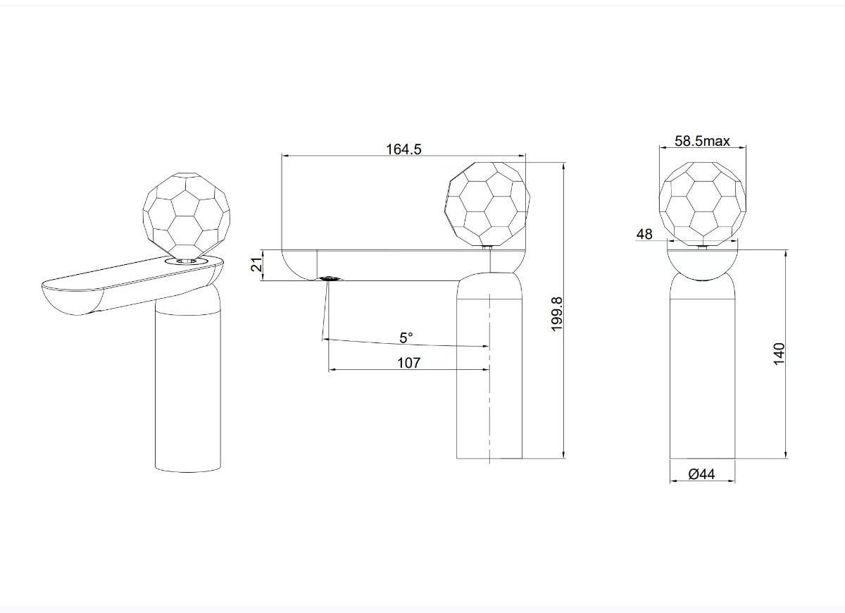 Italian Crystal Basin Faucet - Brushed Rose Gold Single Hole Art Faucet
