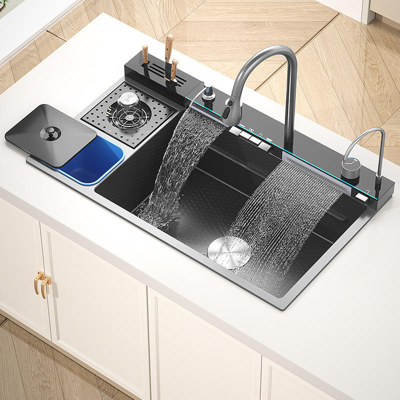Large Undermount Kitchen Sink with Built-in Garbage Disposal - 304 Stainless Steel