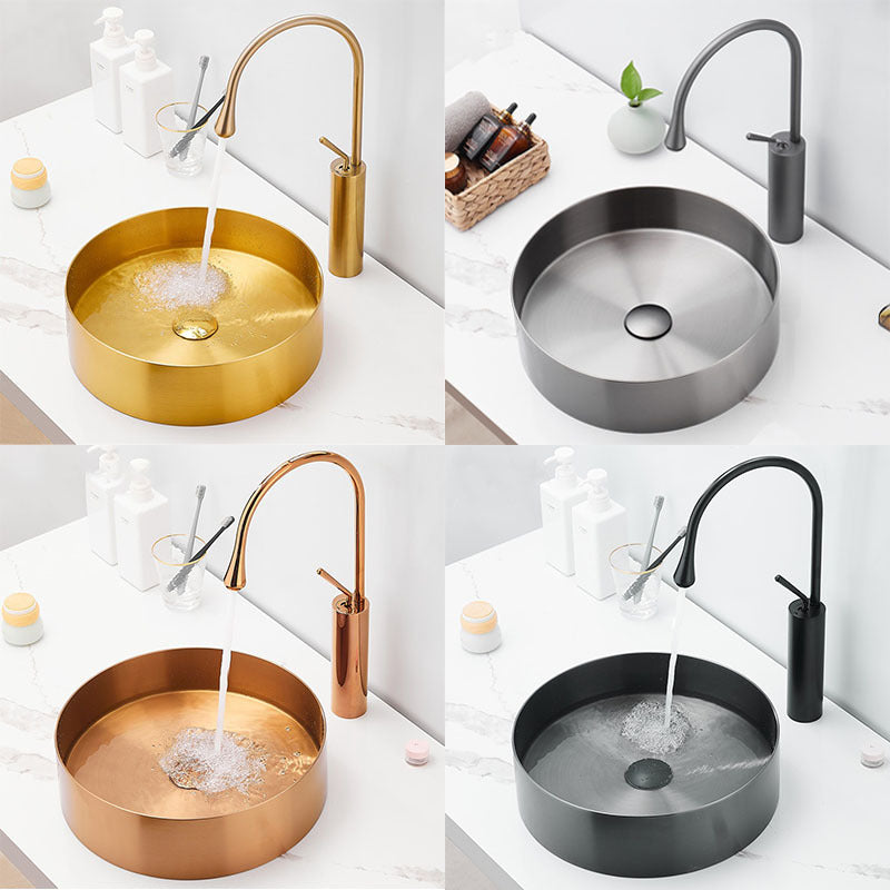 Luxury Stainless Steel Modern Bathroom Sink with Pop-Up Drain - Contemporary Wash Basin