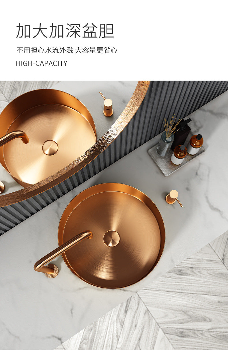 Luxury Stainless Steel Modern Bathroom Sink with Pop-Up Drain - Contemporary Wash Basin
