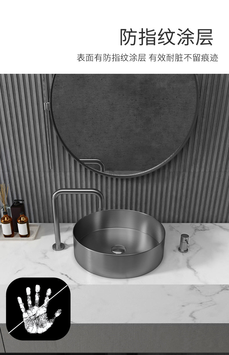 Luxury Stainless Steel Modern Bathroom Sink with Pop-Up Drain - Contemporary Wash Basin