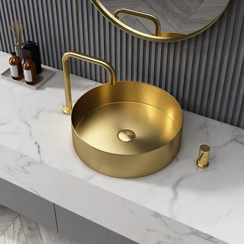 Luxury Above Counter Vessel Sink - Stainless Steel Bathroom Wash Basin
