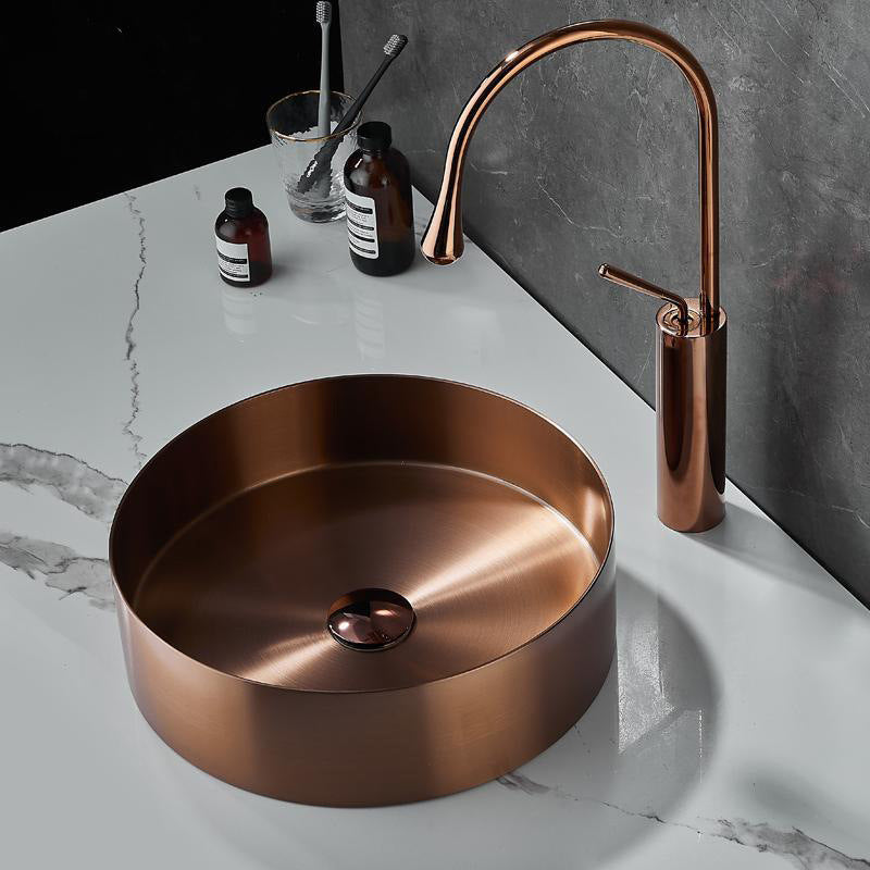 Luxury Stainless Steel Modern Bathroom Sink with Pop-Up Drain - Contemporary Wash Basin
