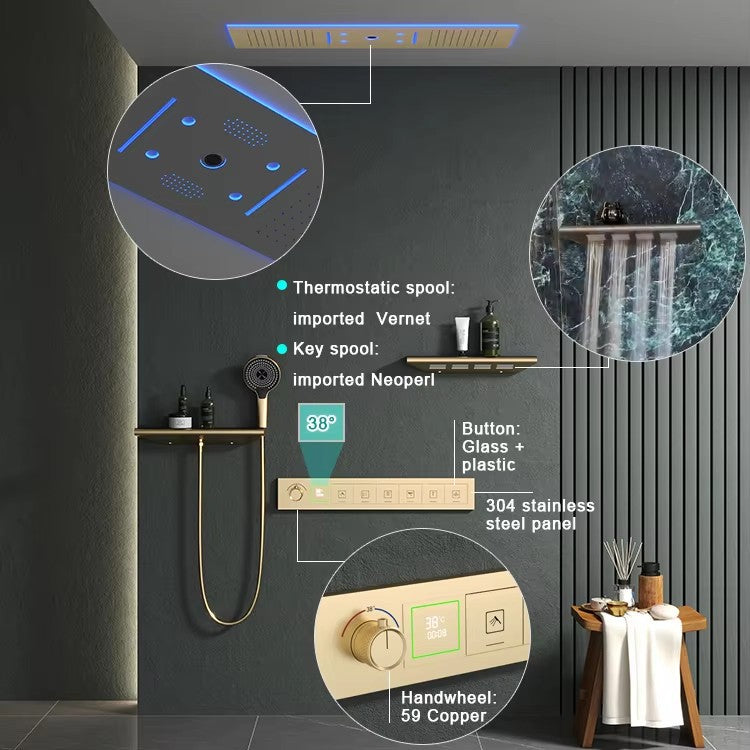 Dual Thermostatic Shower System - Multi-Function Luxury Bathroom Shower Set