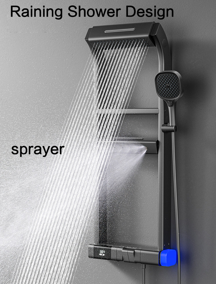 Premium Rain Shower System with Pressure Balance Valve - Multi-Function Shower Set