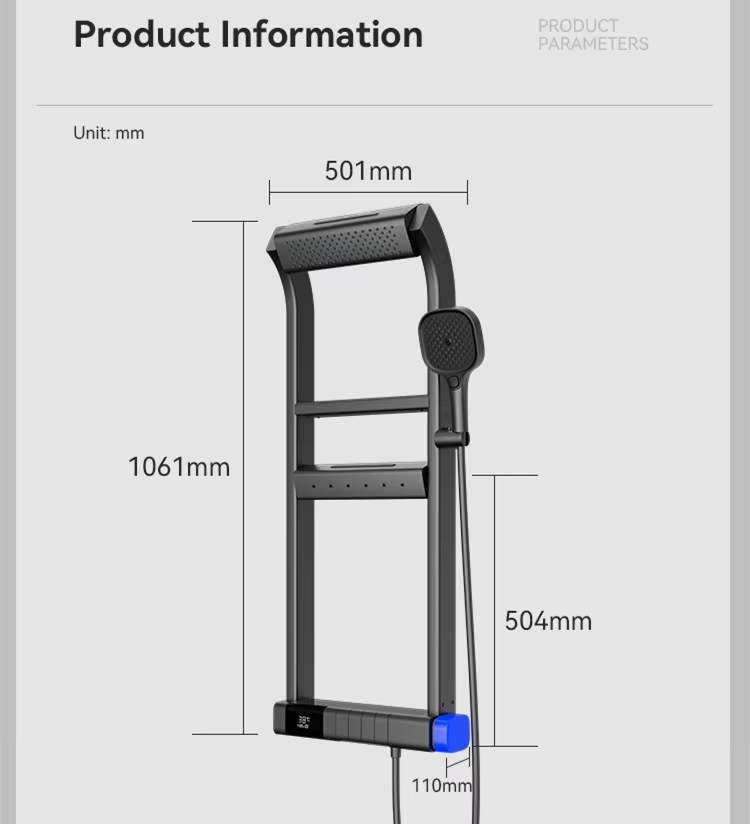 Premium Rain Shower System with Pressure Balance Valve - Multi-Function Shower Set