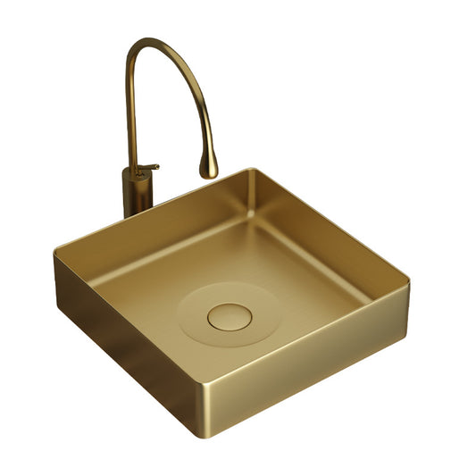 Modern 304 Stainless Steel Bathroom Vessel Sink with Pop-Up Drain