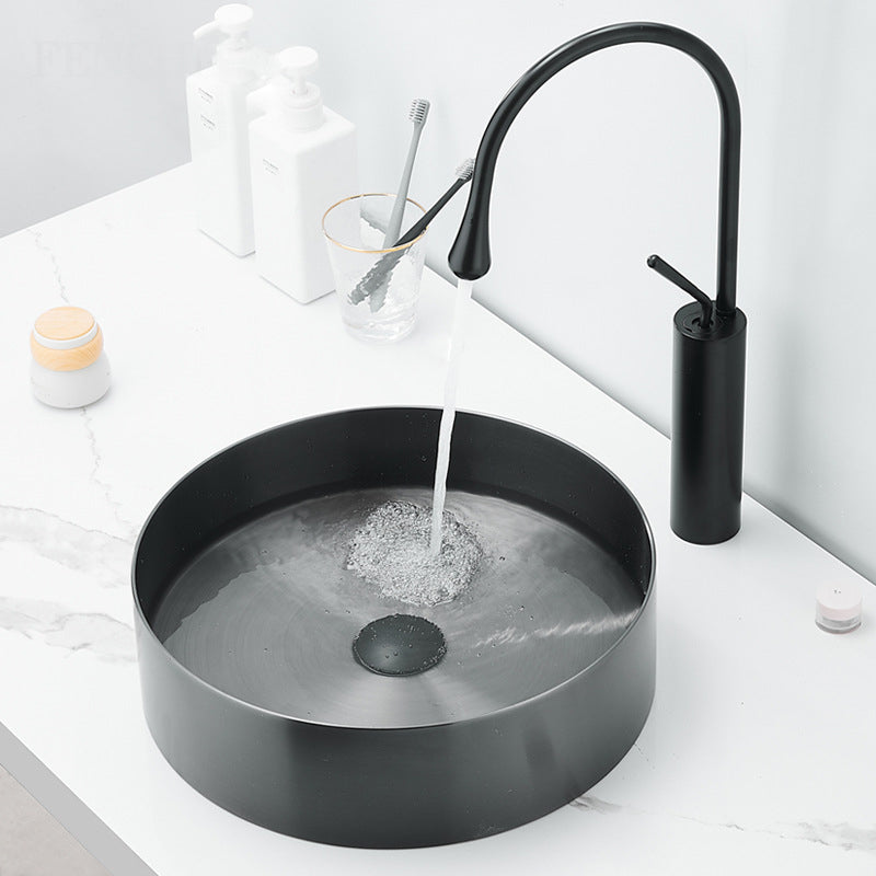Luxury Stainless Steel Modern Bathroom Sink with Pop-Up Drain - Contemporary Wash Basin